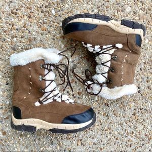 Itasca Anastasia Micro Suede Faux Fur Winter Boots Size 9